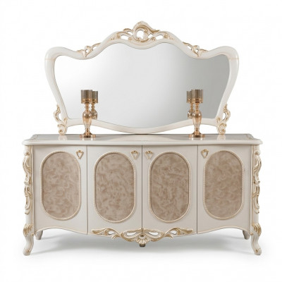 Luxe Miwwelen Wunnzëmmer Sideboard Mat Spigeldesign Konsol Sideboard Holz