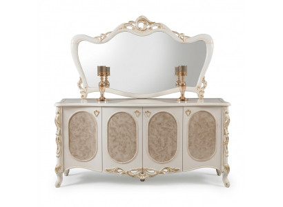 Luxe Miwwelen Wunnzëmmer Sideboard Mat Spigeldesign Konsol Sideboard Holz