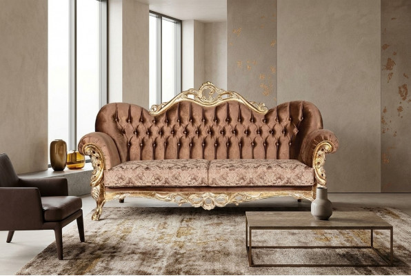 Klassesch dräisëtzer barock Couch Ariichtung 3er franséisch Miwwelen