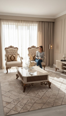 Wunnzëmmer Couchtisch Luxus Dësch 120x72 Dëscher Holzën Dëscher Miwwelen Ariichtung