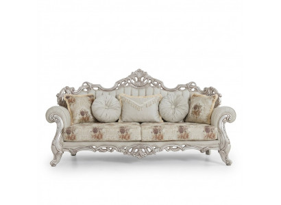Luxus dräisëtzer Canapé Polstermiwwele Samt Barock Rokoko 3-Sëtz Sofa
