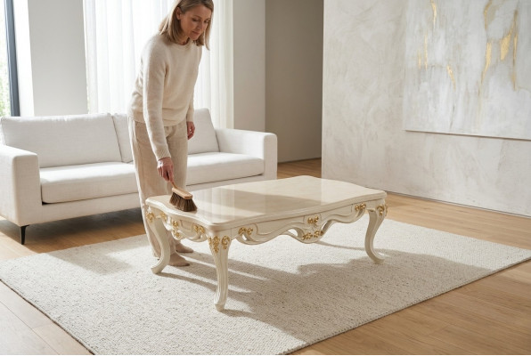 Klassesch Barock aus Holz - Klassesch Miwwelen Wunnzëmmer Dëscher Couchtisch