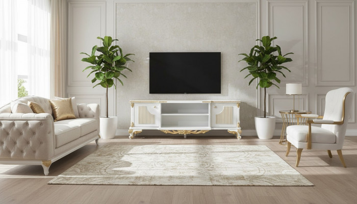 Klassesch Sideboard TV-Stee Kommode Holz Lowboard Kommoden Barock