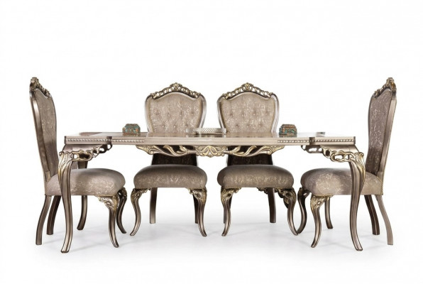 Brong Chesterfield Luxus Still Designer Iessdësch Exklusiv Iesszëmmer Miwwelen