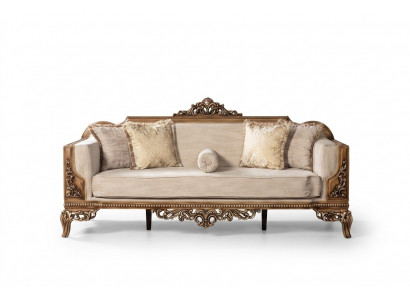 Modern Dräisëtzer Couch Polster Miwwelen Sofa Barock Rokoko Sofasen Couchen Samt.