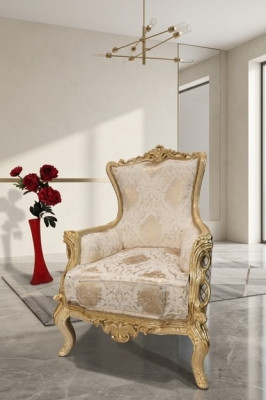 Klasseschen Trounssëtz Still Miwwel Barock Fauteuil Chesterfield Samt.