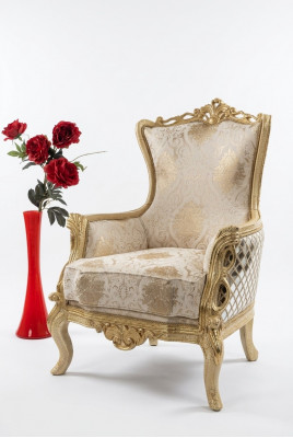 Klasseschen Trounssëtz Still Miwwel Barock Fauteuil Chesterfield Samt.