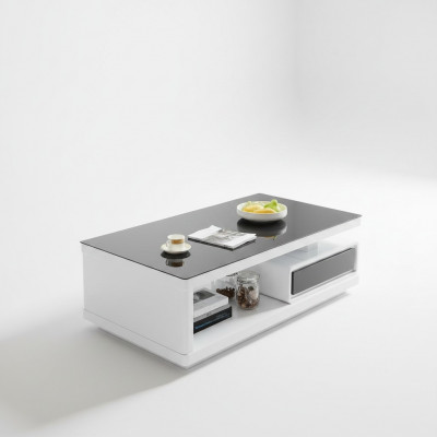 Luxus Canapé Dësch Ablagendësch Bäistelltësch Glastësch Modern Miwwel Design