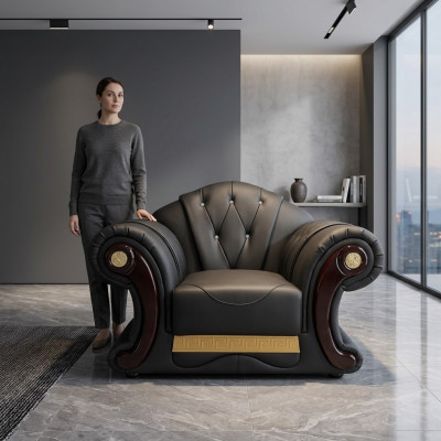 Luxus Sessell Chesterfield Einsitzer Couchemiwwel Ariichtung Canapé 1er