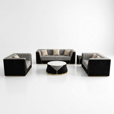Medusa Sofagarnitur Miwwel Couch Set 4tlg. Komplett Garnitur Dësch.