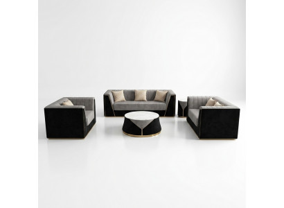 Medusa Sofagarnitur Miwwel Couch Set 4tlg. Komplett Garnitur Dësch.