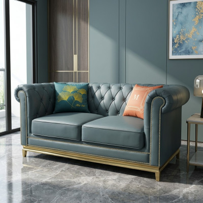 Chesterfield Zwësëtzercouch Design Miwwelen Ariichtung Klassesch Sofaen