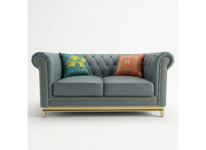 Chesterfield Zwësëtzercouch Design Miwwelen Ariichtung Klassesch Sofaen