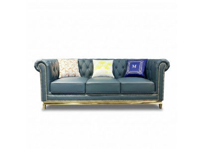 Chesterfield Sofa Canapé Miwwelen Drësëtzer Canapéë Textil Edelstahl Gestell