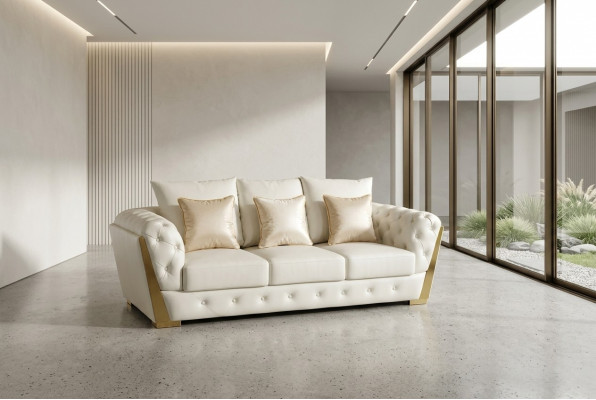 Dreisëtzer Canapé Miwwel Ariichtung Chesterfield Medusa Luxus Ariichtung