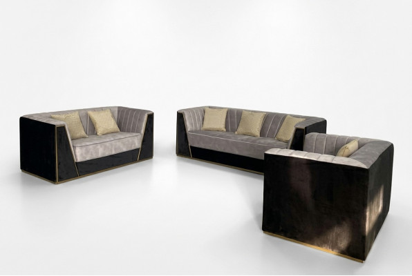 Medusa Sëtzmiwwel Sofa Garnitur Stoff Sofa Couchen Miwwelen Ariichtung 3-teileg