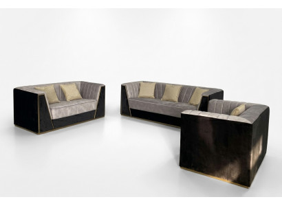 Medusa Sëtzmiwwel Sofa Garnitur Stoff Sofa Couchen Miwwelen Ariichtung 3-teileg