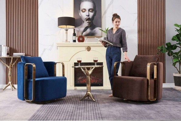 Ronnde Sëtz Couch Edelstol Ronnsëtz Waardezëmmer Design Miwwelen