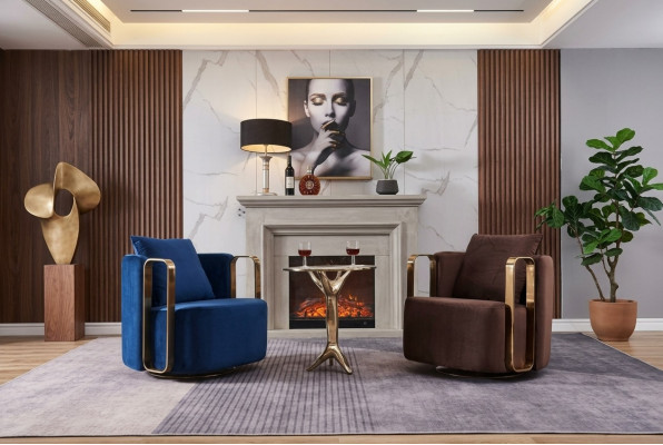 Ronnde Sëtz Couch Edelstol Ronnsëtz Waardezëmmer Design Miwwelen