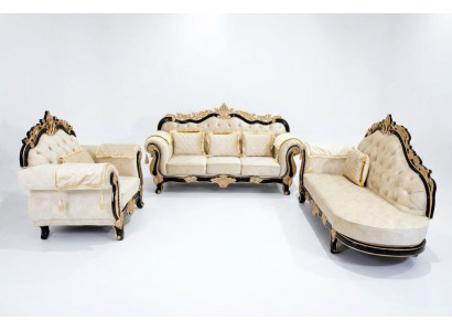 Klassesch Chesterfield Couch Barock Stil Sofa Grupp Couchen 3tlg.