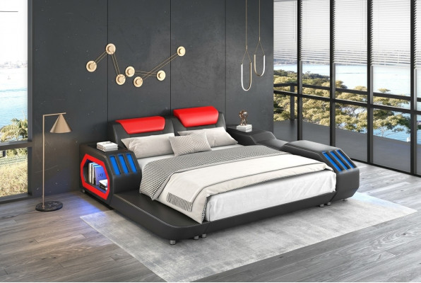 Luxus Led Better Beliichten Schlofzëmmer Bett Liederbett 180x200 Miwwelen