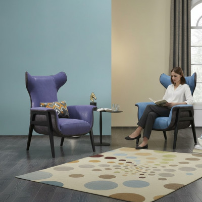Luxus Eenzelsëtz Fautteuil Blo Wunnzëmmer Polsterfautteuil Miwwel Modern Design