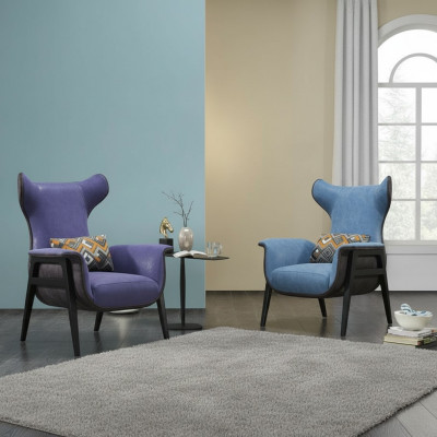 Luxus Eenzelsëtz Fautteuil Blo Wunnzëmmer Polsterfautteuil Miwwel Modern Design