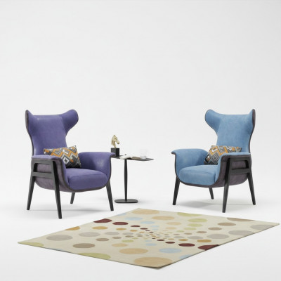 Luxus Eenzelsëtz Fautteuil Blo Wunnzëmmer Polsterfautteuil Miwwel Modern Design