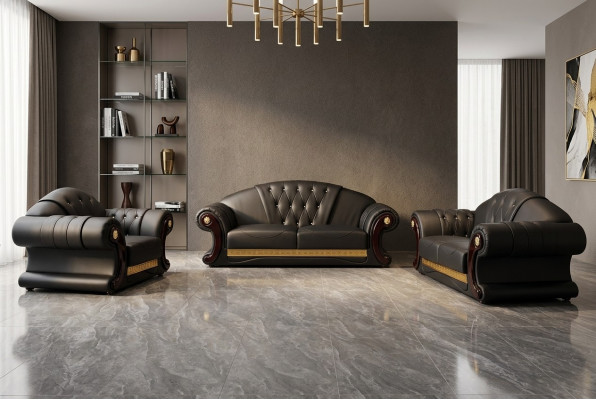 Chesterfield Sofa Couch Set 3+2+1 Lieder Couchen Polster Miwwel Klassesch
