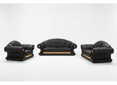 Chesterfield Sofa Couch Set 3+2+1 Lieder Couchen Polster Miwwel Klassesch