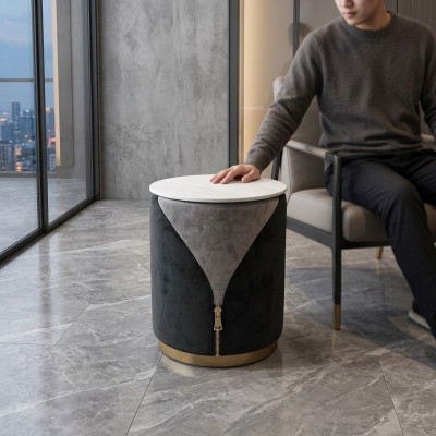 Moderne Säitendësch Ronnen Dësch Wunnzëmmer Ofstellungsdësch Luxus Miwwelen