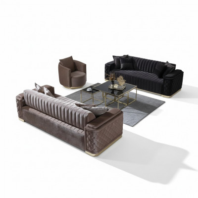 Chesterfield Sofasët Canapé Set 3tlg. Sëtz Sofas Couchen Samt