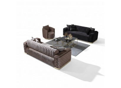 Chesterfield Sofasët Canapé Set 3tlg. Sëtz Sofas Couchen Samt