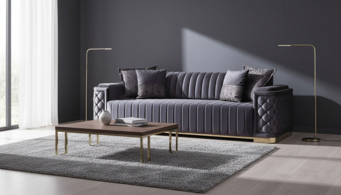 Luxus Canapé XXL Sofa grouss Canapéen 246cm Samt Design Miwwelen Canapéen Stoff