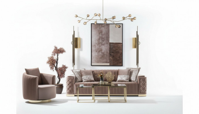 Luxus Canapé 3+1 Miwwelen Sofa Canapéen Sofagarnitur Chesterfield 2tlg.
