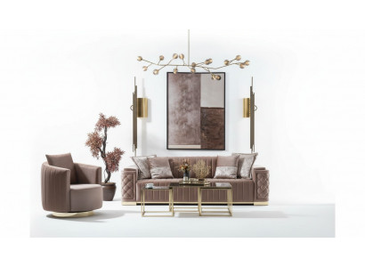 Luxus Canapé 3+1 Miwwelen Sofa Canapéen Sofagarnitur Chesterfield 2tlg.