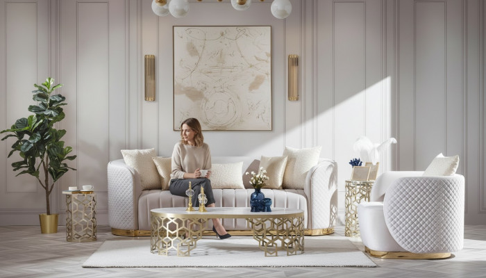 Luxus Sofa Canapé 3+1 Miwwelen Canapéen Sofagarnitur Chesterfield 2-Deel.