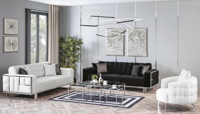 Luxus Wunnzëmmer Miwwelen Canapé Sëtzgrupp Sofa Samt Sofagarnitur 3 Stéck.