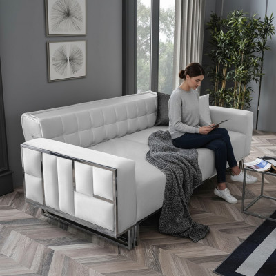 Verstellbar Multifunktion Canapé Sofa Zweesëtzeger Canapéen Design Sofae Wäiss