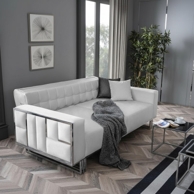 Verstellbar Multifunktion Canapé Sofa Zweesëtzeger Canapéen Design Sofae Wäiss