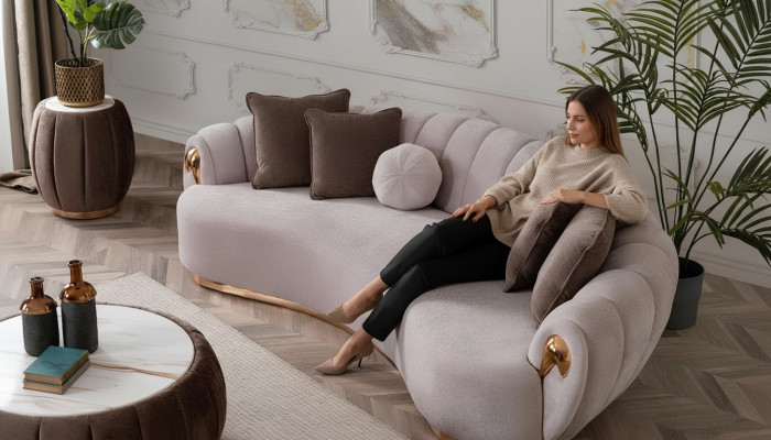 Luxus Sofa Grouss Canapé Ronne Canapéen xxl Sofa Sëtzmier gewënnt 263cm Gro
