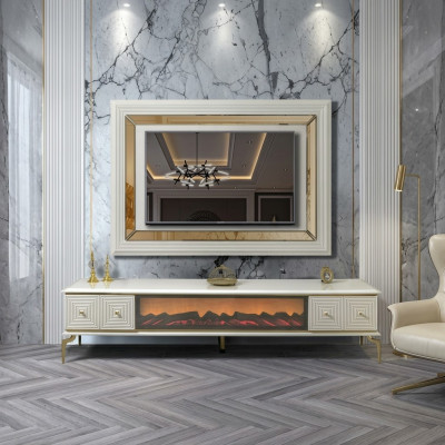 Sideboard Schaf rtv mat Kamäin Wunnwand Set TV Panel Inox Luxus Miwwelen