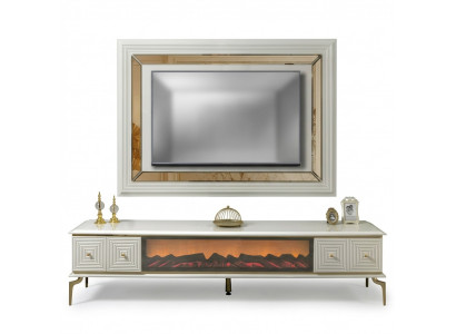 Sideboard Schaf rtv mat Kamäin Wunnwand Set TV Panel Inox Luxus Miwwelen
