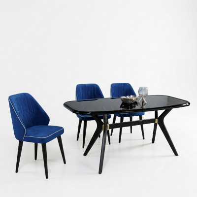 Modern Iesszëmmer Set Garnitur Sëtz Miwwelen Iessgrupp Iessdësch Polster 5tlg.