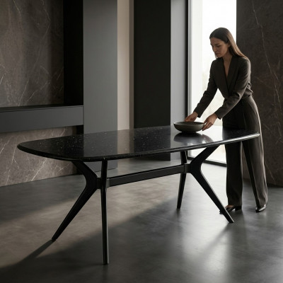 Schwaarzen Iessdësch 160x85 Iesszëmmer Dësch Iessdëscher Dëscher Miwwelen Holz
