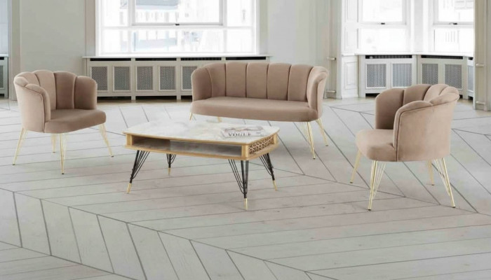 Sofagarnitur Couch Sofa Polster Miwwelen Couchen 3-Del. Set Garnitur Komplett