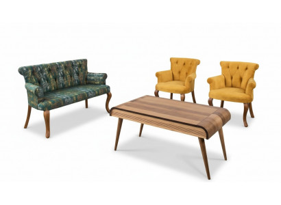 Setzerbank Canapé Set Miwwelen Zofa Couch Dësch 4tl. Sets
