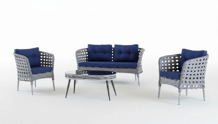 Garten Möbel Sitzmöbel Sofagarnitur Terrasse Tisch Sofa Couch 4tlg. Set