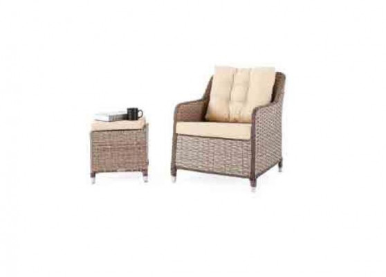 Modern Gaardmiwwelen Dësch Fotell Hocker Veranda Sofa Garnitur 6 Stécker. Nei