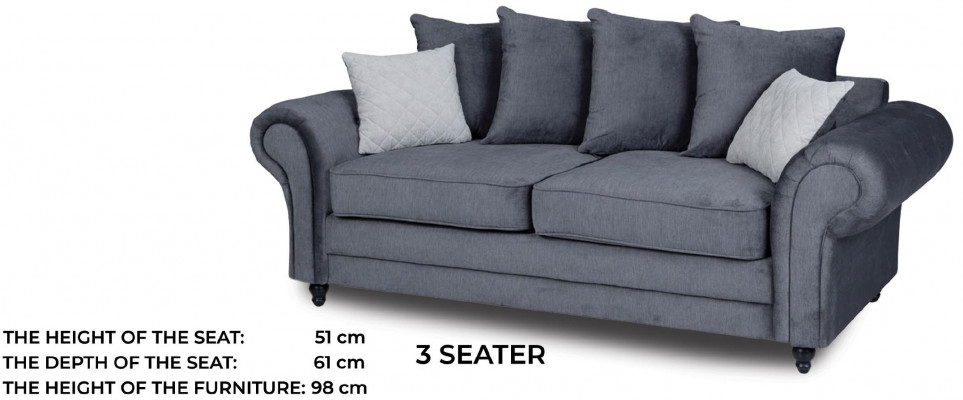 Dräisëtzer Canapé Polster Miwwelen Samett Canapé Stoff Sofa 218cm Canapéen